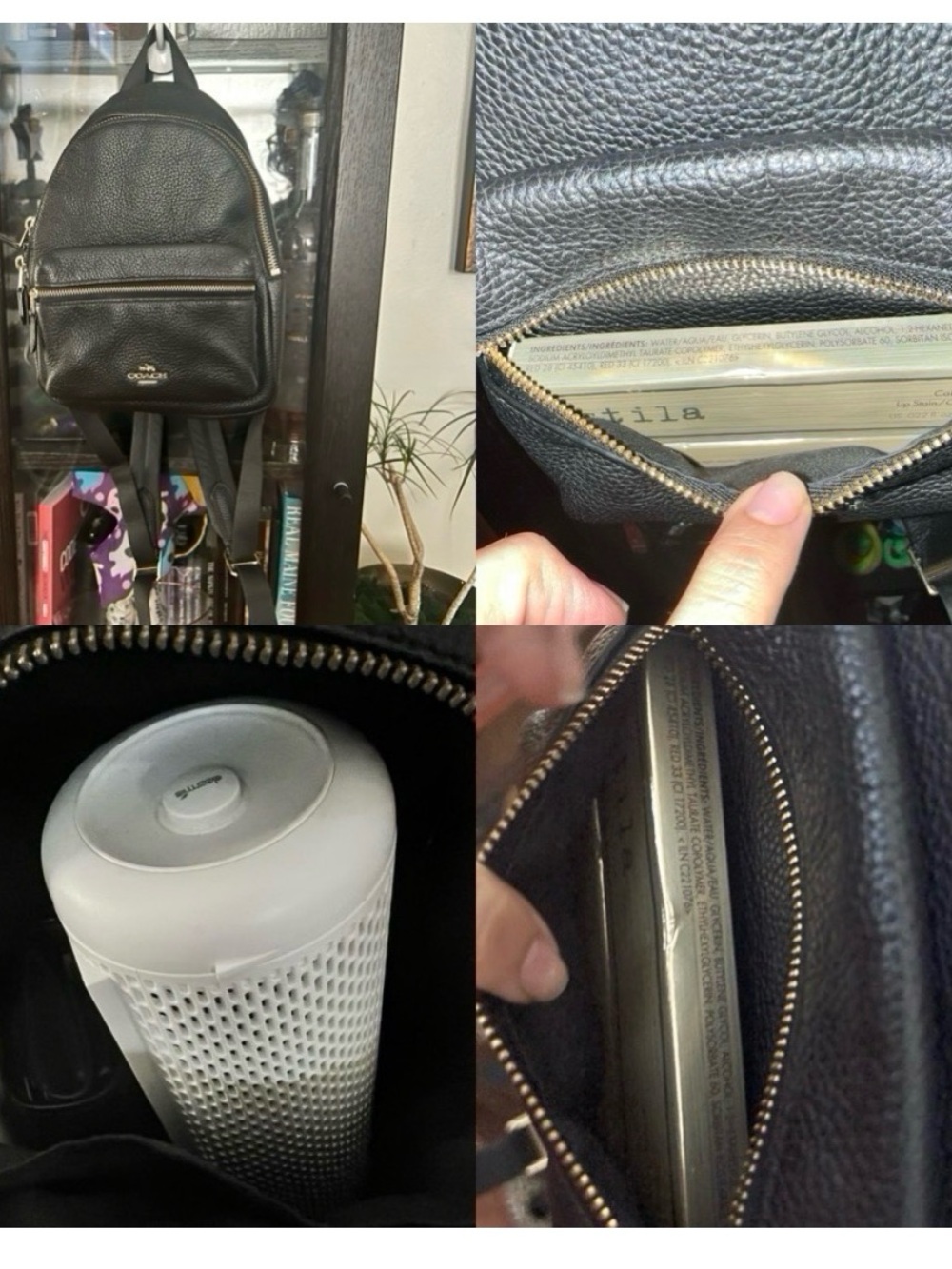 Coach Black Leather Mini Backpack with Gold Hardware - Picture 14 of 14